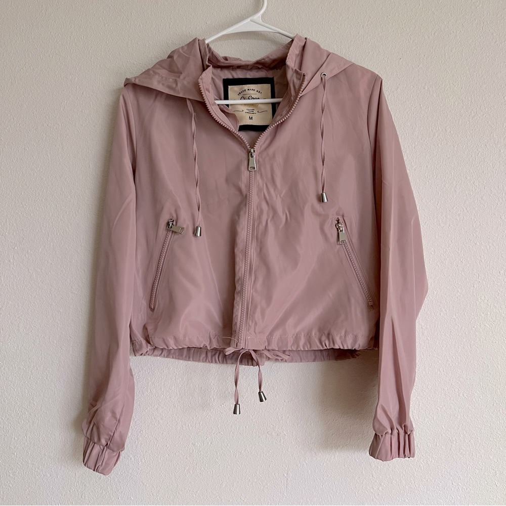 Like new! Ci Sono Mauve Cropped Hooded Windbreaker